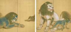 下村観山《獅子図屏風》大正7年